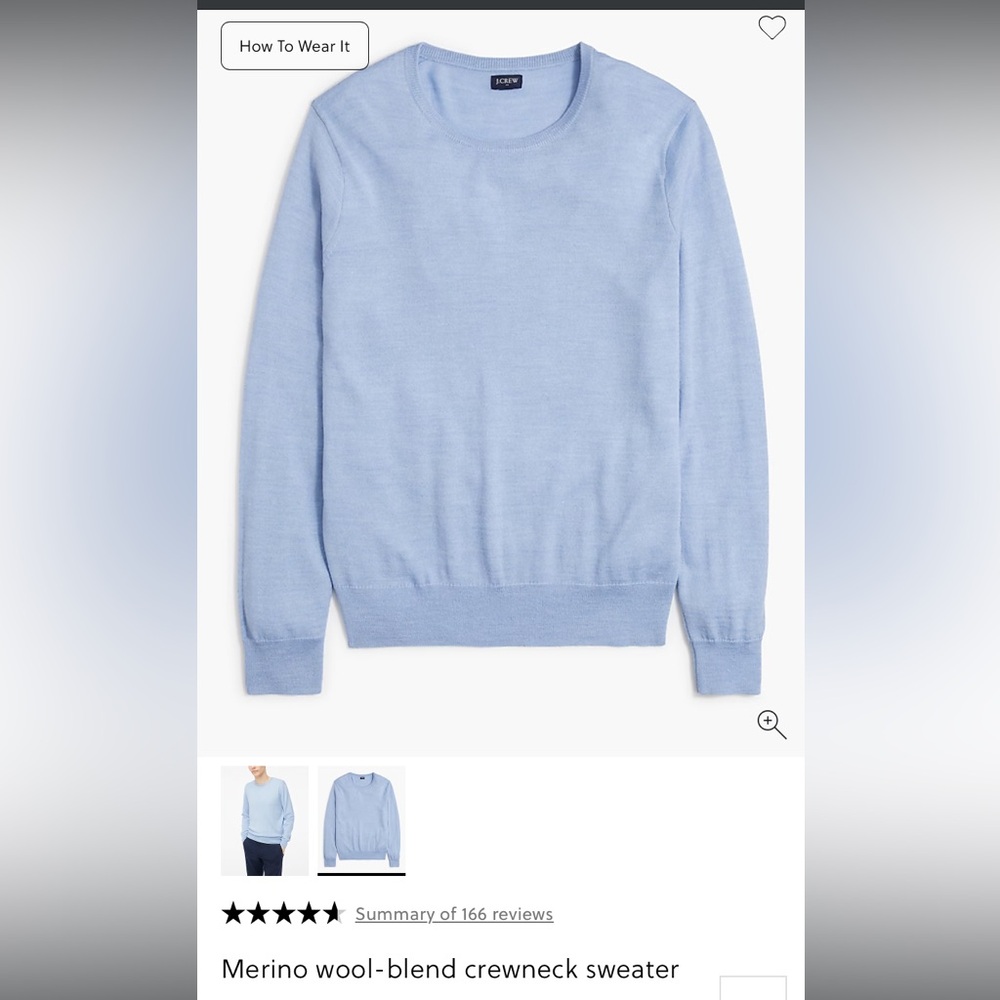 J. Crew Factory Merino-blend sweater in Heather Periwinkle NWT